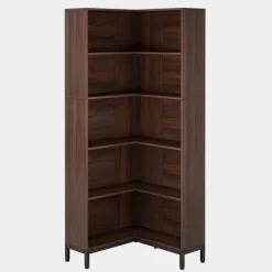 Fashion Tribesigns 6-Tier Corner Bookcase, 71 inch L-Shaped Etagere Bookshelf
