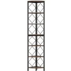 Hot Tribesigns 7-Tier Corner Shelf, 78.7” Corner Bookcase Slim Corner Storage Rack