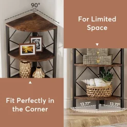 Hot Tribesigns 7-Tier Corner Shelf, 78.7” Corner Bookcase Slim Corner Storage Rack
