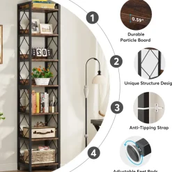 Discount Tribesigns 7-Tier Corner Shelf, 78.7
