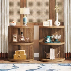 Best Tribesigns 3-Tier Half-Round End Table, Semi-circular Side Table for Living Room