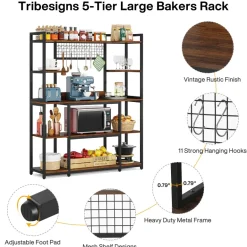Best Sale Tribesigns 5-Tier Kitchen Baker's Rack, 55