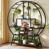 Fashion Tribesigns 7-Tier Round Plant Stand, 65" Tall Plant Shelf with 6 S Hanging Hooks