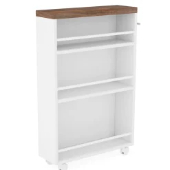 Shop Tribesigns 4-Tier Storage Cart, Slim Rolling Narrow Kitchen Cart for Small Place