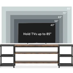 Hot Tribesigns TV Stand, 3-Tier Media Entertainment Center for TV up to 85