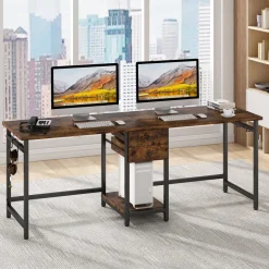 Store Tribesigns Two Person Desk, 78’’ Double Computer Desk with Drawers
