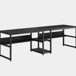 Best Tribesigns Two Person Desk, Computer Desk Double Workstation with Shelves