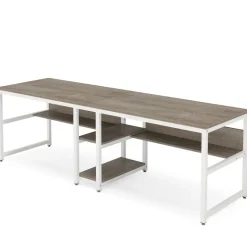Best Tribesigns Two Person Desk, Computer Desk Double Workstation with Shelves