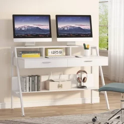 Outlet Tribesigns White Computer Desk, 47