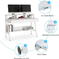 Outlet Tribesigns White Computer Desk, 47