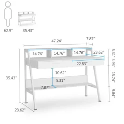Outlet Tribesigns White Computer Desk, 47