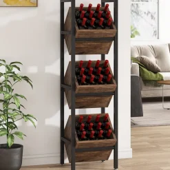 Best Tribesigns Wine Rack, 3 Tier Freestanding Wine Storage Stand