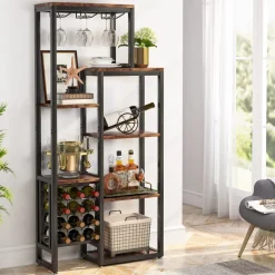 Discount Tribesigns Wine Rack, 5-Tier Freestanding Wine Display Shelf