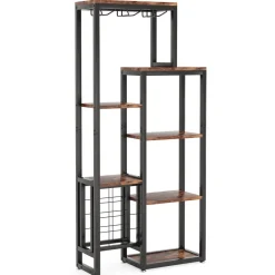 Discount Tribesigns Wine Rack, 5-Tier Freestanding Wine Display Shelf