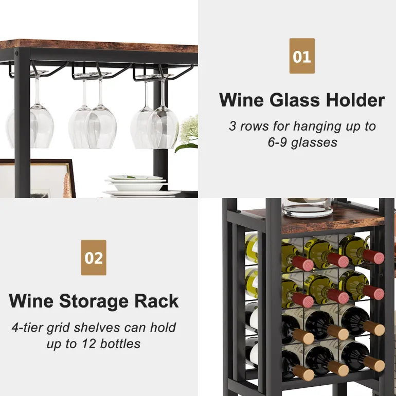 Discount Tribesigns Wine Rack, 5-Tier Freestanding Wine Display Shelf