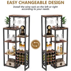 Discount Tribesigns Wine Rack, 5-Tier Freestanding Wine Display Shelf
