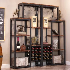 Discount Tribesigns Wine Rack, 5-Tier Freestanding Wine Display Shelf