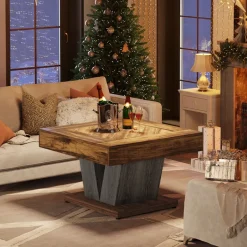 Outlet Tribesigns Wood Coffee Table, 31.5
