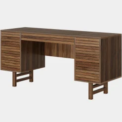 Fashion Tribesigns Wood Computer Desk, 59" Home Office Desk with Drawers