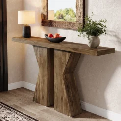 Clearance Tribesigns Wood Console Table, 55