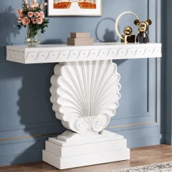 Fashion Tribesigns Wood Console Table, Elegant Entryway Table Hallway Table