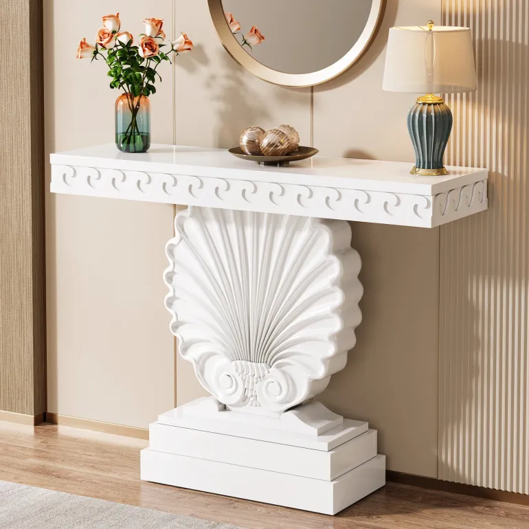 Fashion Tribesigns Wood Console Table, Elegant Entryway Table Hallway Table