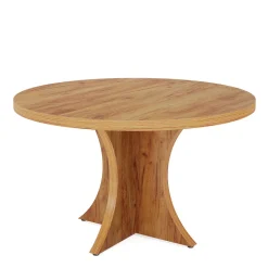 Outlet Tribesigns Wood Dining Table, 47.24 Inches Round Kitchen Table for 4-6