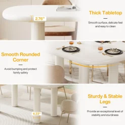 Store Tribesigns Wood Dining Table, 63