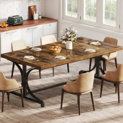 Best Tribesigns Wood Dining Table, 62.4
