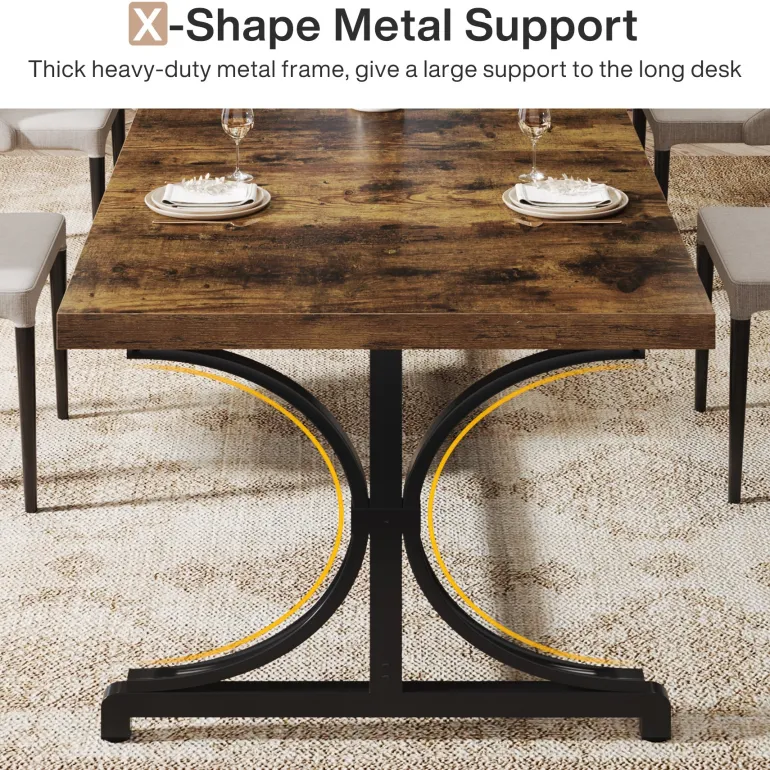 Best Tribesigns Wood Dining Table, 62.4" Sturdy Kitchen Table for Kitchen, Living Room