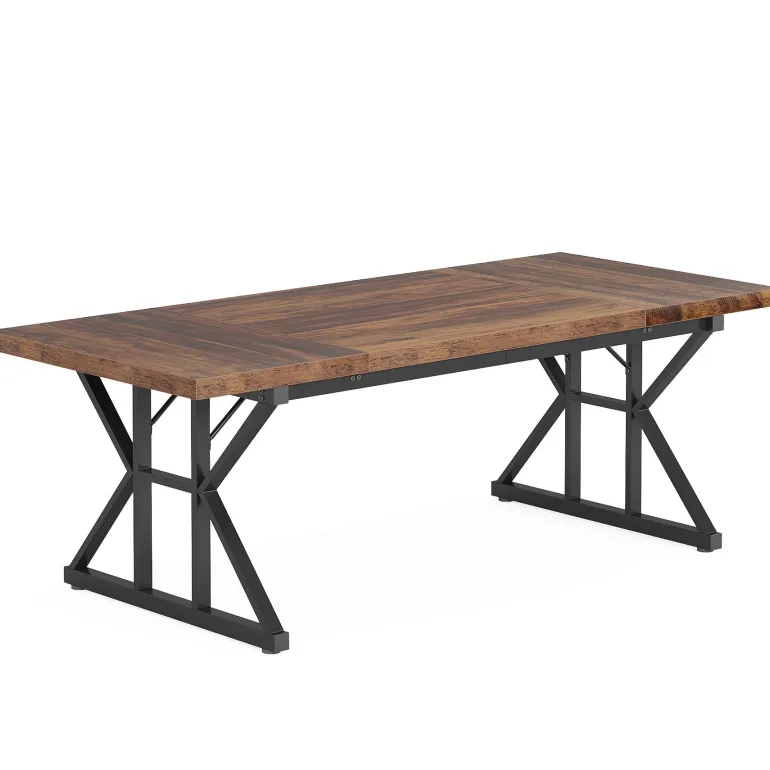Flash Sale Tribesigns Wood Dining Table, Farmhouse 70.8" Kitchen Table for 6 People