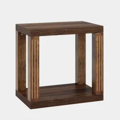 Hot Tribesigns Wood End Table, 2 - Tier Farmhouse Side Table with Storage Shelf