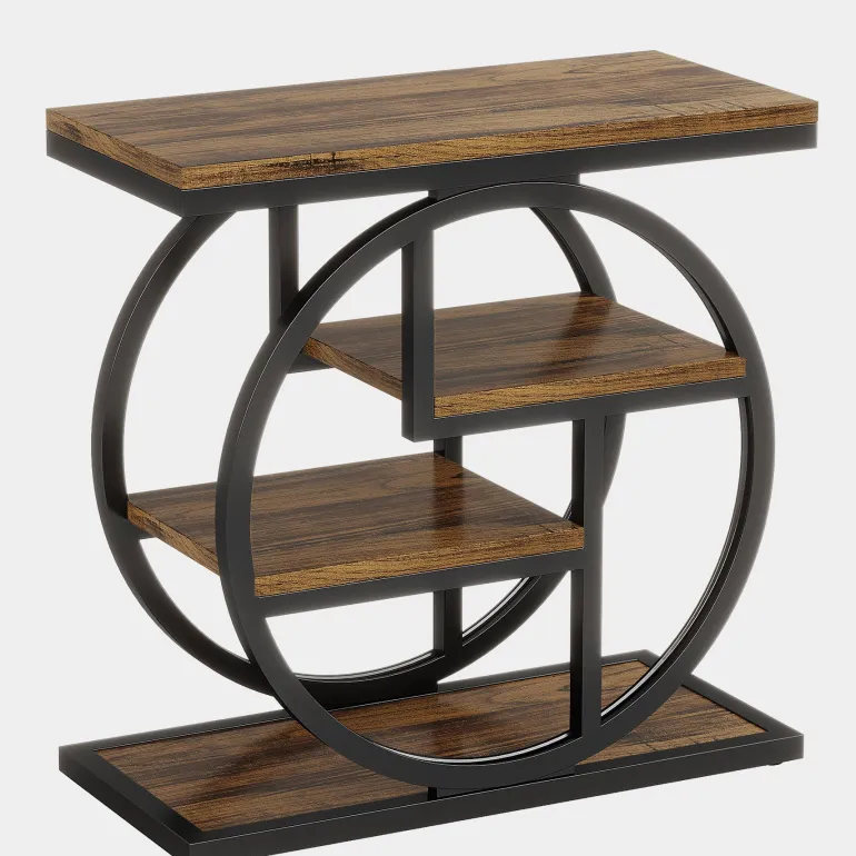 Sale Tribesigns Wood End Table, 4 - Tier Side Table with Storage Shelves