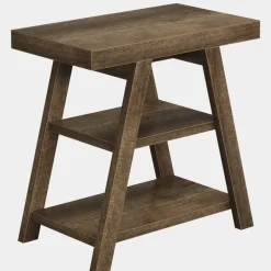 Best Tribesigns Wood End Table, 3 - Tier Sofa Side Table with Storage Shelf