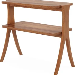Online Tribesigns Wood End Table, Farmhouse Side Table with 2 - Tier Storage Shelf