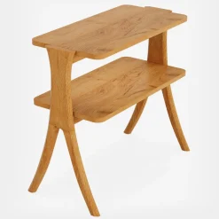 Online Tribesigns Wood End Table, Farmhouse Side Table with 2 - Tier Storage Shelf