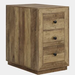 Store Tribesigns Wood End Table, Farmhouse 3 - Drawer Sofa Side Table Nightstand