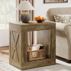 New Tribesigns Wood End Table, Small Sofa Side Table With Storage