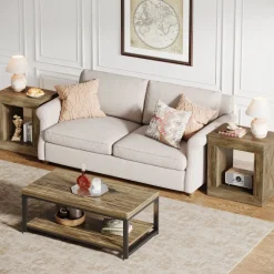 New Tribesigns Wood End Table, Small Sofa Side Table With Storage