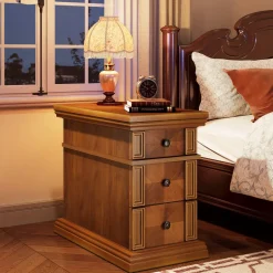 Fashion Tribesigns Wood End Table, Sofa Side Table Nightstand with 3 Drawers