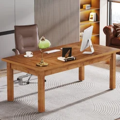 Cheap Tribesigns Wood Executive Desk, 70.9" Computer Desk Large Office Desk