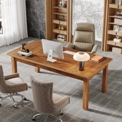 Cheap Tribesigns Wood Executive Desk, 70.9