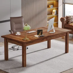 Cheap Tribesigns Wood Executive Desk, 70.9