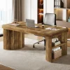 New Tribesigns Wood Executive Desk, 63" Computer Desk Office Desk with Storage
