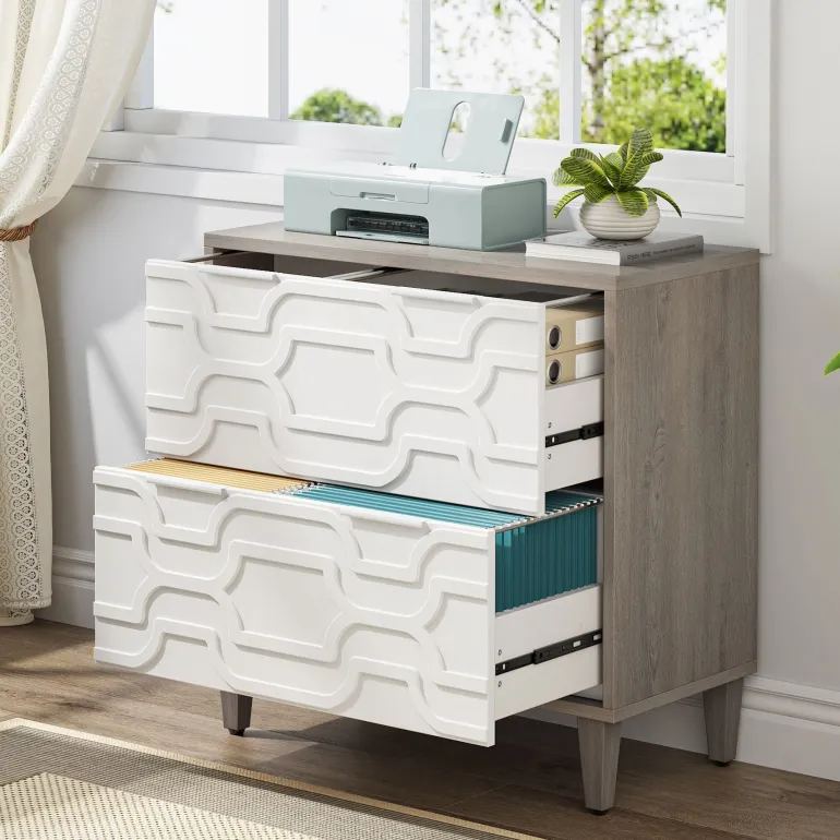 Shop Tribesigns Wood File Cabinet, 2-Drawer Storage Cabinet for A4/Letter/Legal Size