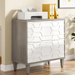 Shop Tribesigns Wood File Cabinet, 2-Drawer Storage Cabinet for A4/Letter/Legal Size