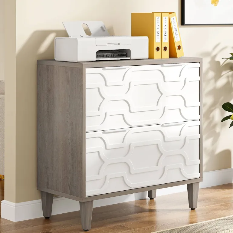 Shop Tribesigns Wood File Cabinet, 2-Drawer Storage Cabinet for A4/Letter/Legal Size