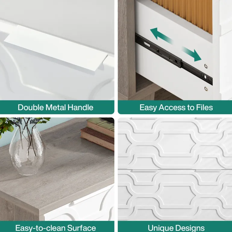 Shop Tribesigns Wood File Cabinet, 2-Drawer Storage Cabinet for A4/Letter/Legal Size