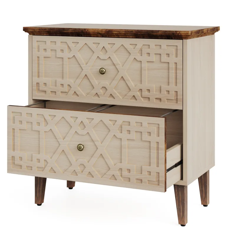Store Tribesigns Wood File Cabinet, 2-Drawer Filing Cabinet Storage Cabinet