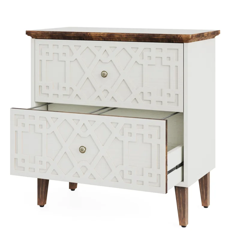 Store Tribesigns Wood File Cabinet, 2-Drawer Filing Cabinet Storage Cabinet